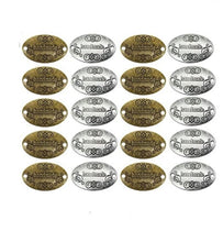 Load image into Gallery viewer, Oval Metal Handmade Labels Tags Sewing Metal Oval with 2 Holes
