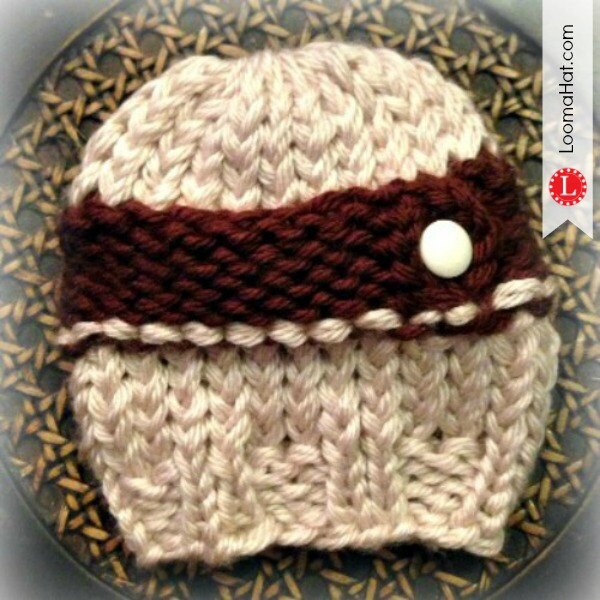 Loom Knit Newborn Baby Cable Hat Pattern